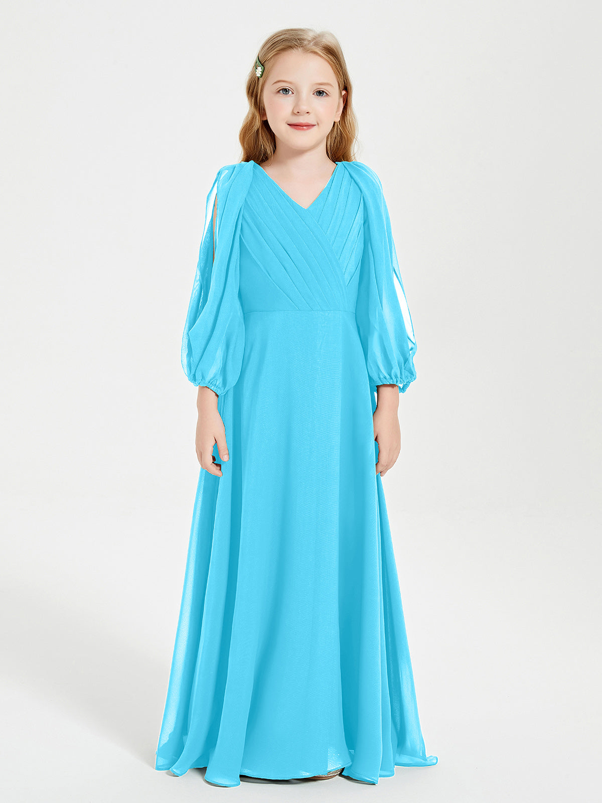 Modest Long Sleeved Junior Bridesmaid Gowns Pool